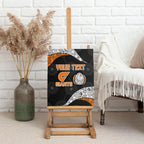Personalized Giants Football Canvas Wall Art Easter Egg Pattern Orange Monochrome Tribal Dot Style