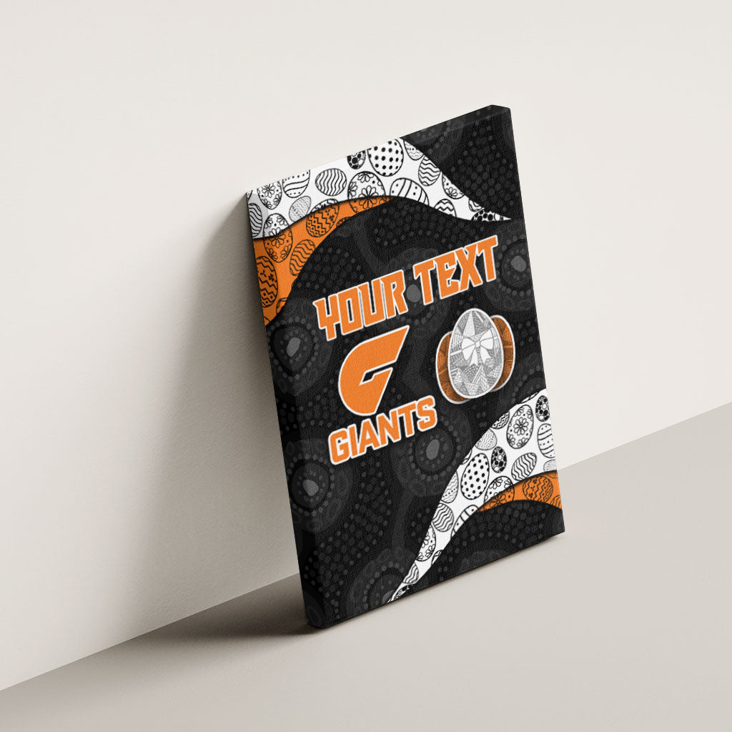Personalized Giants Football Canvas Wall Art Easter Egg Pattern Orange Monochrome Tribal Dot Style