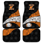 Personalized Giants Football Car Mats Easter Egg Pattern Orange Monochrome Tribal Dot Style