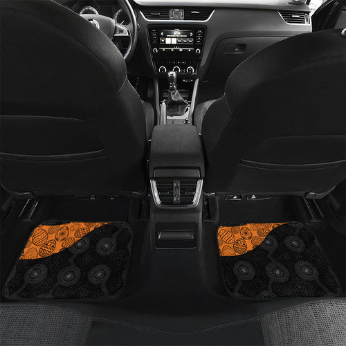 Personalized Giants Football Car Mats Easter Egg Pattern Orange Monochrome Tribal Dot Style