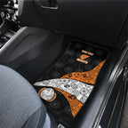 Personalized Giants Football Car Mats Easter Egg Pattern Orange Monochrome Tribal Dot Style