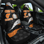 Personalized Giants Football Car Seat Cover Easter Egg Pattern Orange Monochrome Tribal Dot Style