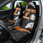 Personalized Giants Football Car Seat Cover Easter Egg Pattern Orange Monochrome Tribal Dot Style