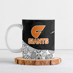 Personalized Giants Football Ceramic Mug Easter Egg Pattern Orange Monochrome Tribal Dot Style