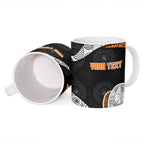 Personalized Giants Football Ceramic Mug Easter Egg Pattern Orange Monochrome Tribal Dot Style