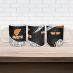Personalized Giants Football Ceramic Mug Easter Egg Pattern Orange Monochrome Tribal Dot Style