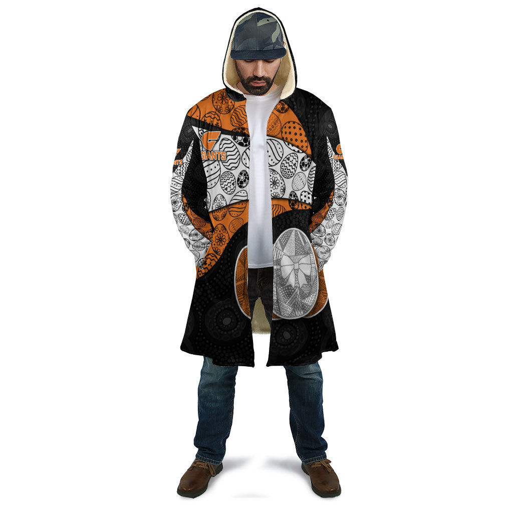Personalized Giants Football Cloak Easter Egg Pattern Orange Monochrome Tribal Dot Style