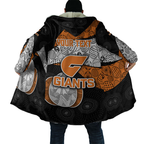 Personalized Giants Football Cloak Easter Egg Pattern Orange Monochrome Tribal Dot Style