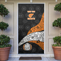 Personalized Giants Football Door Cover Easter Egg Pattern Orange Monochrome Tribal Dot Style