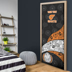 Personalized Giants Football Door Cover Easter Egg Pattern Orange Monochrome Tribal Dot Style