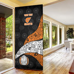 Personalized Giants Football Door Cover Easter Egg Pattern Orange Monochrome Tribal Dot Style