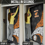 Personalized Giants Football Door Cover Easter Egg Pattern Orange Monochrome Tribal Dot Style
