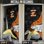 Personalized Giants Football Door Cover Easter Egg Pattern Orange Monochrome Tribal Dot Style