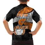 Personalized Giants Football Family Matching Long Sleeve Bodycon Dress and Hawaiian Shirt Easter Egg Pattern Orange Monochrome Tribal Dot Style