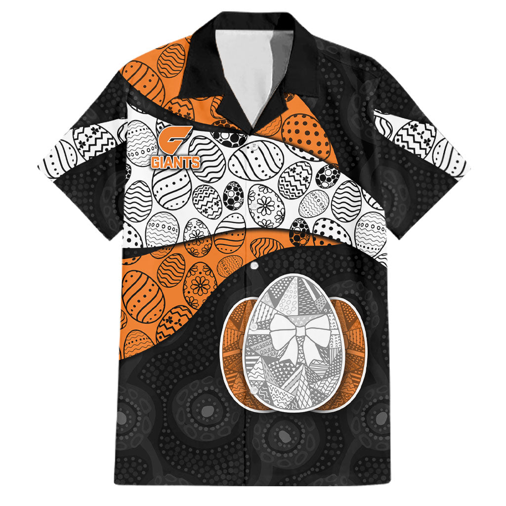 Personalized Giants Football Family Matching Mermaid Dress and Hawaiian Shirt Easter Egg Pattern Orange Monochrome Tribal Dot Style
