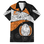 Personalized Giants Football Family Matching Mermaid Dress and Hawaiian Shirt Easter Egg Pattern Orange Monochrome Tribal Dot Style