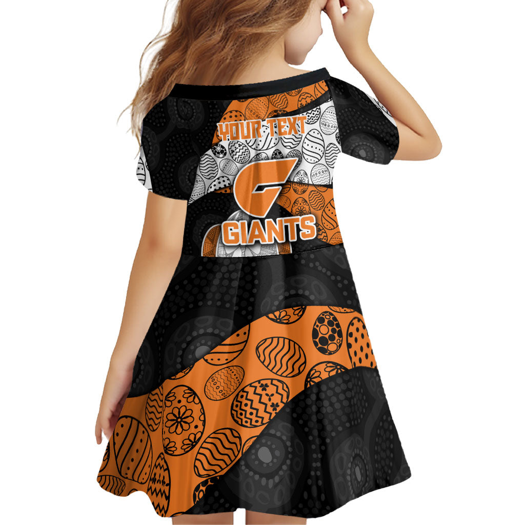 Personalized Giants Football Family Matching Off Shoulder Maxi Dress and Hawaiian Shirt Easter Egg Pattern Orange Monochrome Tribal Dot Style