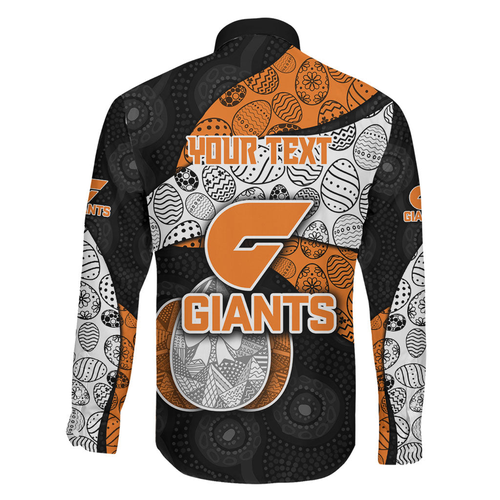 Personalized Giants Football Family Matching Puletasi and Hawaiian Shirt Easter Egg Pattern Orange Monochrome Tribal Dot Style