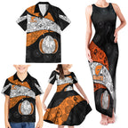 Personalized Giants Football Family Matching Tank Maxi Dress and Hawaiian Shirt Easter Egg Pattern Orange Monochrome Tribal Dot Style