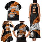 Personalized Giants Football Family Matching Tank Maxi Dress and Hawaiian Shirt Easter Egg Pattern Orange Monochrome Tribal Dot Style