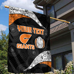Personalized Giants Football Garden Flag Easter Egg Pattern Orange Monochrome Tribal Dot Style