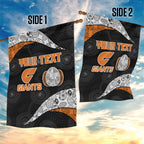 Personalized Giants Football Garden Flag Easter Egg Pattern Orange Monochrome Tribal Dot Style
