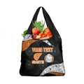 Personalized Giants Football Grocery Bag Easter Egg Pattern Orange Monochrome Tribal Dot Style