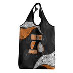 Personalized Giants Football Grocery Bag Easter Egg Pattern Orange Monochrome Tribal Dot Style