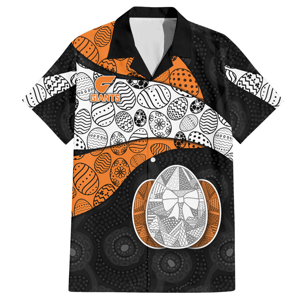 Personalized Giants Football Hawaiian Shirt Easter Egg Pattern Orange Monochrome Tribal Dot Style