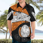 Personalized Giants Football Hawaiian Shirt Easter Egg Pattern Orange Monochrome Tribal Dot Style