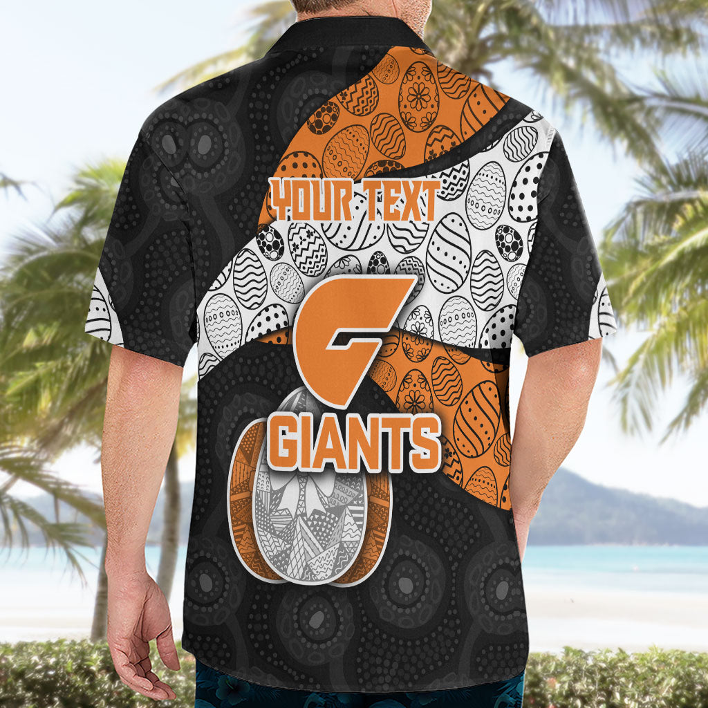 Personalized Giants Football Hawaiian Shirt Easter Egg Pattern Orange Monochrome Tribal Dot Style