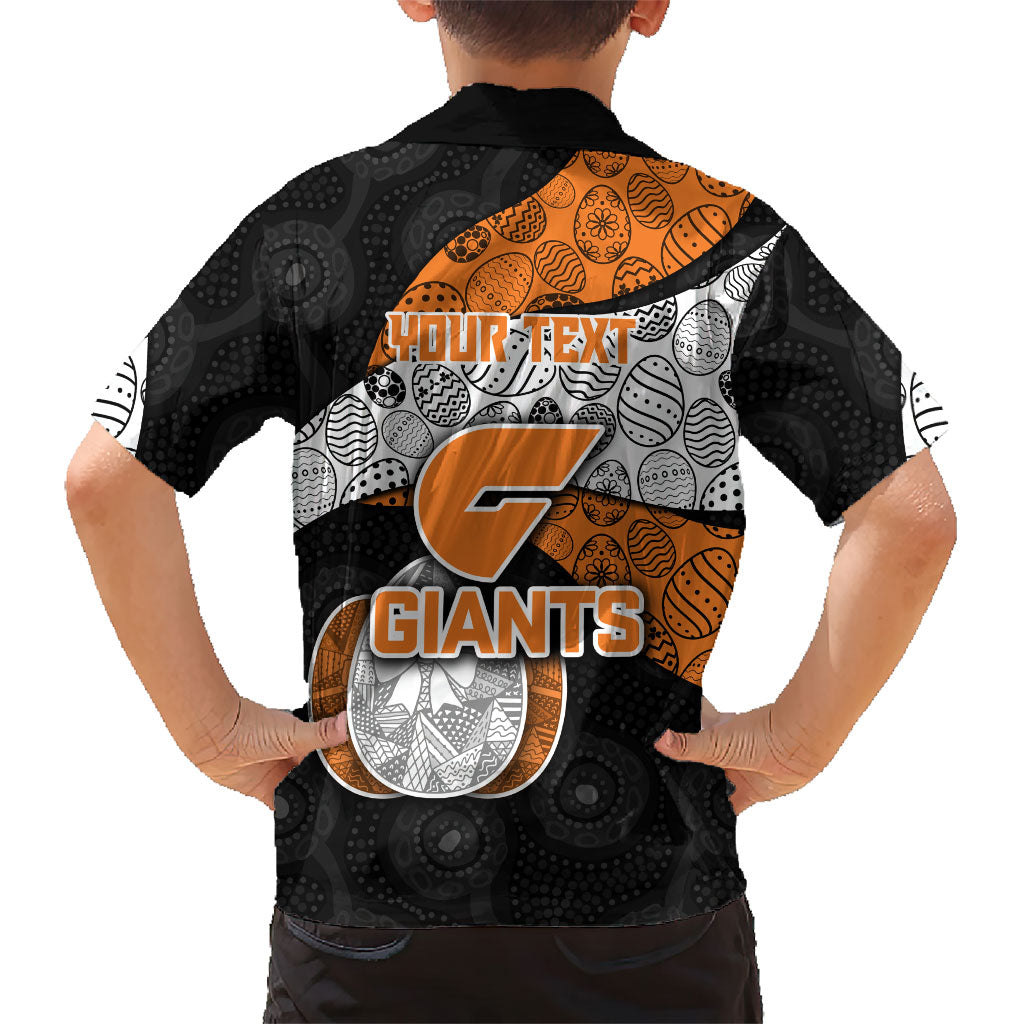 Personalized Giants Football Hawaiian Shirt Easter Egg Pattern Orange Monochrome Tribal Dot Style
