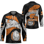 Personalized Giants Football Hockey Jersey Easter Egg Pattern Orange Monochrome Tribal Dot Style
