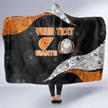 Personalized Giants Football Hooded Blanket Easter Egg Pattern Orange Monochrome Tribal Dot Style