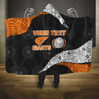 Personalized Giants Football Hooded Blanket Easter Egg Pattern Orange Monochrome Tribal Dot Style