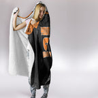Personalized Giants Football Hooded Blanket Easter Egg Pattern Orange Monochrome Tribal Dot Style