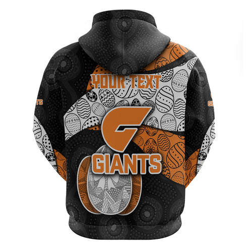 Personalized Giants Football Hoodie Easter Egg Pattern Orange Monochrome Tribal Dot Style