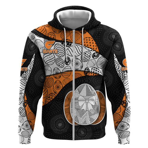 Personalized Giants Football Hoodie Easter Egg Pattern Orange Monochrome Tribal Dot Style