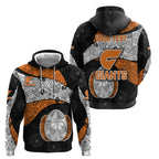 Personalized Giants Football Hoodie Easter Egg Pattern Orange Monochrome Tribal Dot Style
