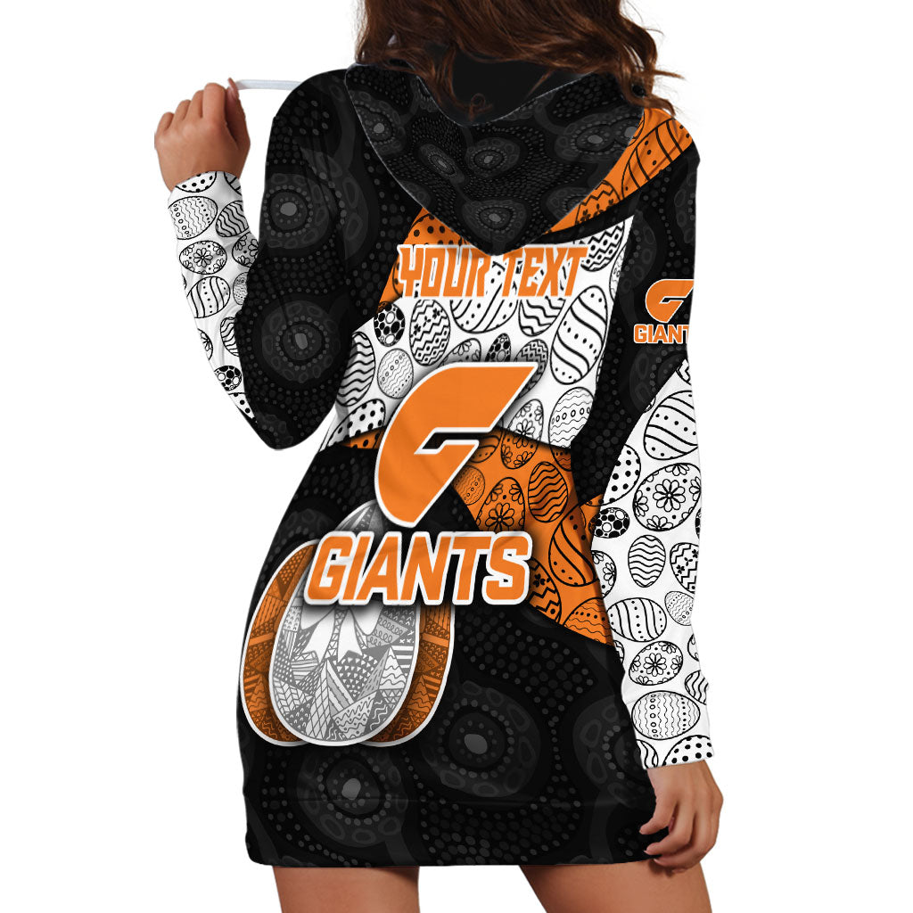 Personalized Giants Football Hoodie Dress Easter Egg Pattern Orange Monochrome Tribal Dot Style