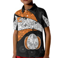 Personalized Giants Football Kid Polo Shirt Easter Egg Pattern Orange Monochrome Tribal Dot Style