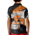Personalized Giants Football Kid Polo Shirt Easter Egg Pattern Orange Monochrome Tribal Dot Style