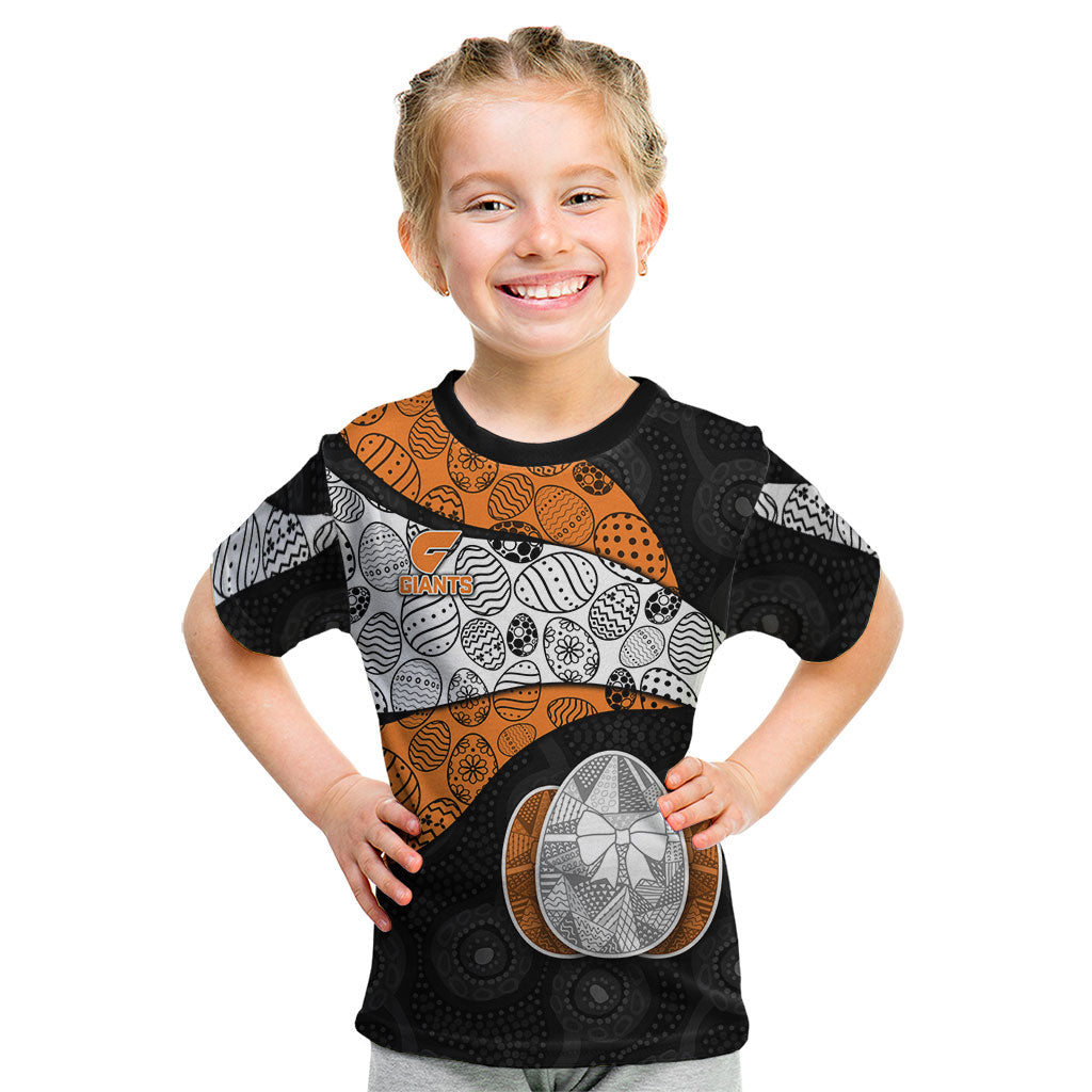 Personalized Giants Football Kid T Shirt Easter Egg Pattern Orange Monochrome Tribal Dot Style