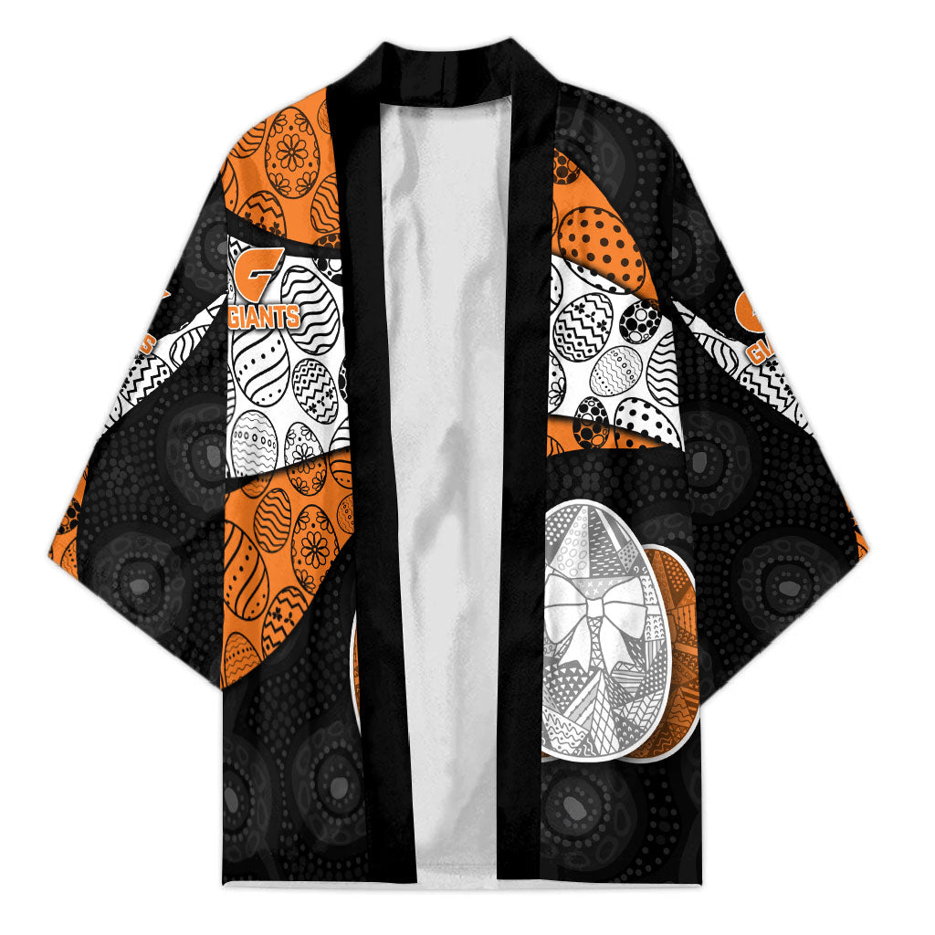 Personalized Giants Football Kimono Easter Egg Pattern Orange Monochrome Tribal Dot Style