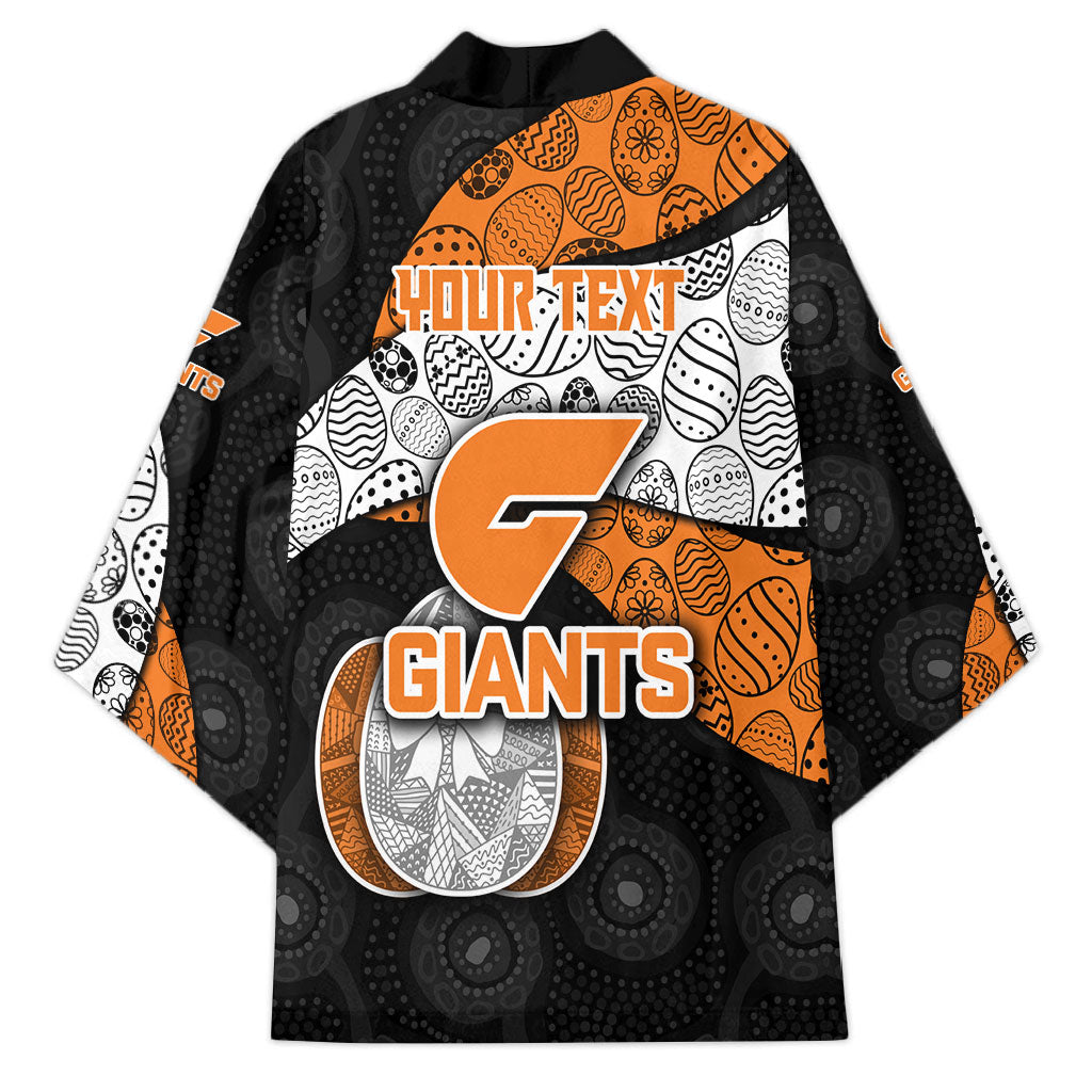 Personalized Giants Football Kimono Easter Egg Pattern Orange Monochrome Tribal Dot Style