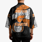 Personalized Giants Football Kimono Easter Egg Pattern Orange Monochrome Tribal Dot Style