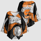 Personalized Giants Football Kimono Sleeve Blouse Easter Egg Pattern Orange Monochrome Tribal Dot Style