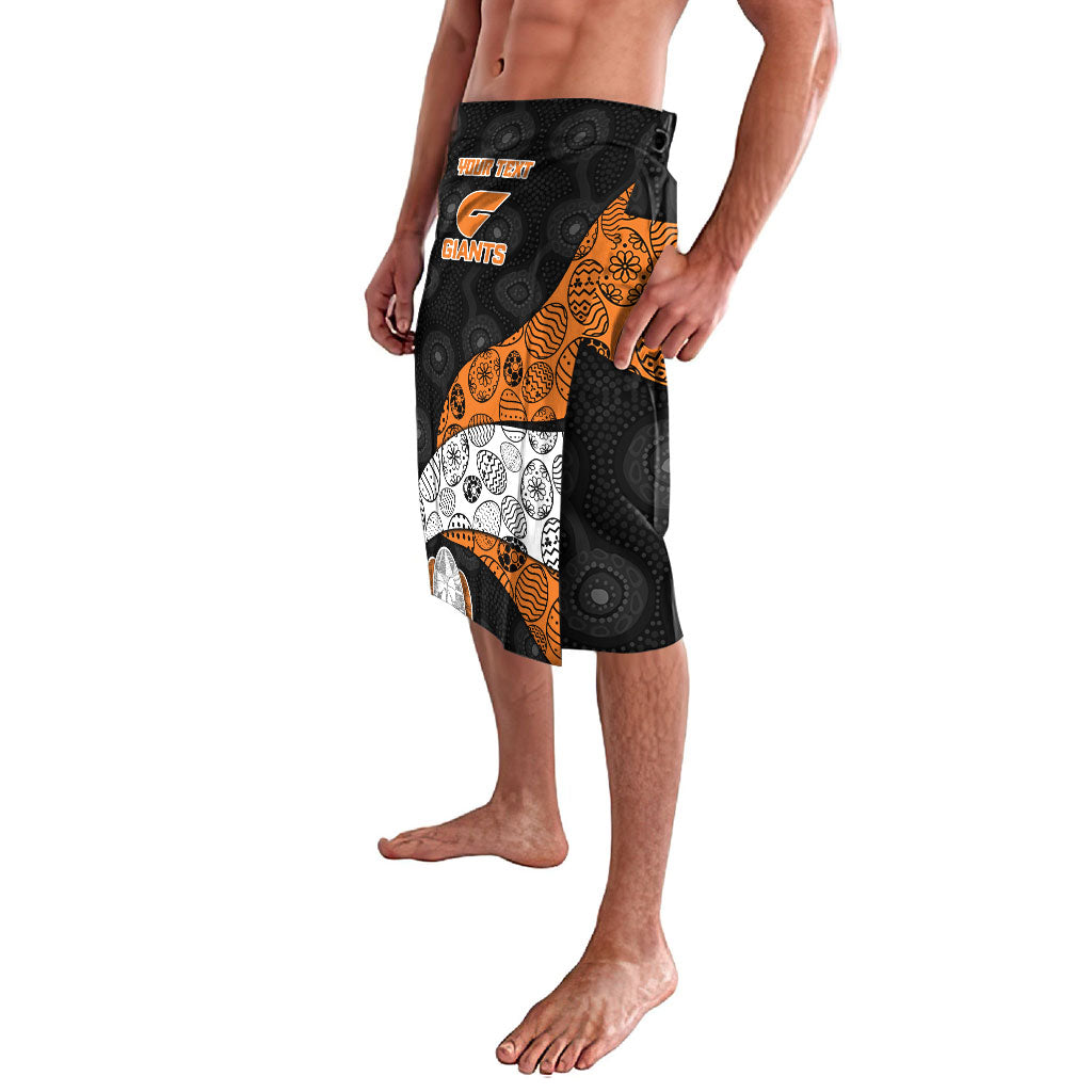 Personalized Giants Football Lavalava Easter Egg Pattern Orange Monochrome Tribal Dot Style