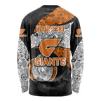 Personalized Giants Football Long Sleeve Shirt Easter Egg Pattern Orange Monochrome Tribal Dot Style