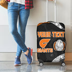 Personalized Giants Football Luggage Cover Easter Egg Pattern Orange Monochrome Tribal Dot Style